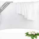 100% Silk Pillowcase 2 Pack for Hair and Skin, Both Sides 23 Momme Grade 6A+ Mulberry Silk Pillowcases with Hidden Zipper, Soft&Smooth Cooling Pillow Cases (White, King 2036)