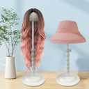 Wig Stand, 1pc Adjustable Wig Holder With Lace, White Non-Slip Wig Head Stand For Styling Drying Display