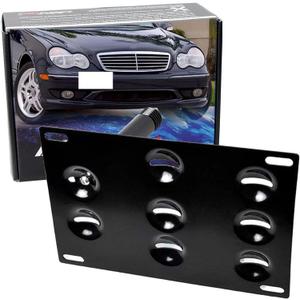 iJDMTOY No Drill Front Bumper Tow Hook License Plate Mounting Bracket Adapter Kit Compatible with Mercedes W203 W210 W211 W219 W220 C208 C E S CLS CLK Class