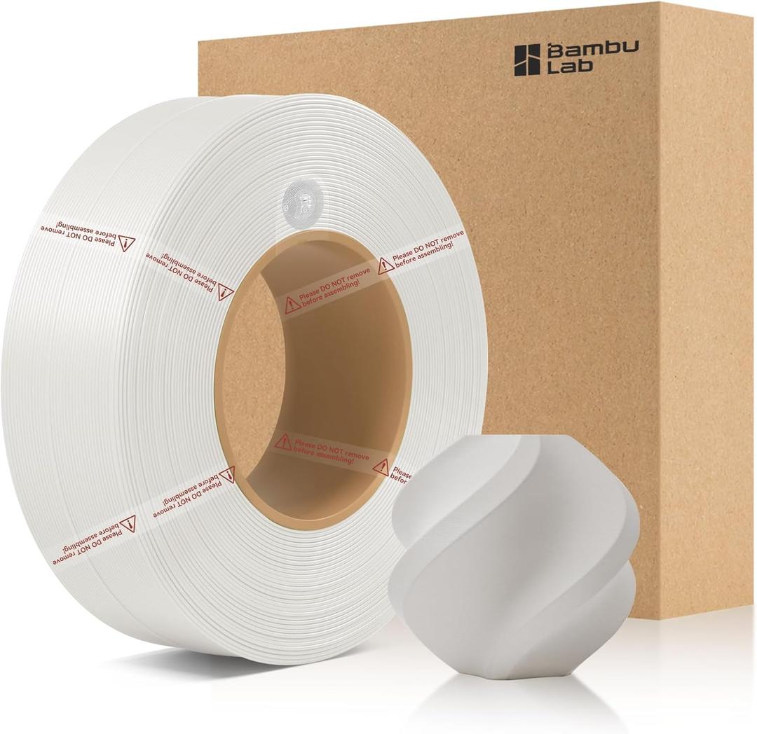 Bamboo1.75MM PLA Matte Refill Filament High Toughness High Speed &Easy Printing Eco Friendly with RFID for Bambu Lab A1,X1,P1 AMS 1KG +/- 0.03mm (Without Spool) (Ivory White 11100)