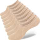 SIXDAYSOX Womens No Show Socks - 4-8 Pairs, Low Cut, Non-Slip, Invisible Cotton Liner
