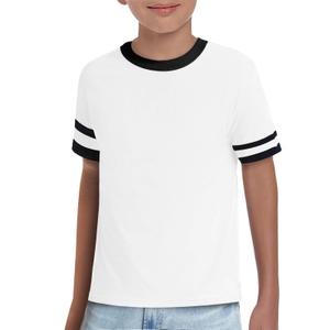 ZDC Boys Short Sleeve T Shirts 2026 Kids Summer Crewneck Color Block Tops Fashion Tees 5-14 Years White