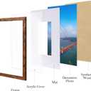 eletecpro 10x10 Picture Frames Set of 9 Classic Gallery Wall Frame Set Displays 5x5 Photo with Mat or 10x10 without Mat, Square Picture Frames Collage Wall Decor, Rustic Brown Modern Home Decor for