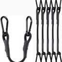 8 Inch Short Small Carabiner Bungee Cord with 190 Lbs Max Break Strength, 8 Pcs Black Mini UV Resistant Bungee Straps with Upgraded Carabiner Hooks, Great for Cargo, Bike, Kayak Boat, Luggage