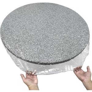 Clear Vinyl Round Fitted Tablecloth Elastic Edged Table Cloth Waterproof Oil-Proof Plastic Cover Best for 33" to 35" Round Table