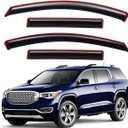 Lightronic Extra Durable Clip-on in-Channel Auto Vent Window Visor, Fit 2017-2023 GMC Acadia (EXCLUDES Acadia Limited), UV Protection Rain Guard, Original Wind Deflector, No-Drill, Dark Smoke, 4-Pcs