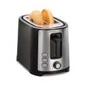 Hamilton Beach 2 Slice Extra Wide Slot Toaster with Bagel & Defrost Settings, Shade Selector, Toast Boost, Auto Shutoff, Black & Stainless Steel (22633)