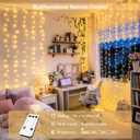 JMEXSUSS 600 LED Curtain Lights Outdoor, 9.5ft x 19.6ft Window Hanging Lights with Remote, Plug in, 8 Modes, Indoor String Lights for Bedroom, Wall, Xmas, Party, Backdrop, Wedding Decor, Warm White