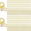 700Pcs Lobster Claw Clasps and Open Jump Rings Set, 14K Gold and Silver Necklace Clasps and Closures Lobster Parrot Trigger Clasp for Jewelry Making