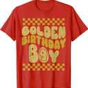 Golden 9th Birthday Boys Toddlers Birthday Party Decoration T-Shirt Medium