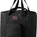 Wesoke Travel Duffel Tote Bag Black, Foldable Large Personal Item Bag Sport Gym Bag, Lightweight Carry On Bag Weekender Overnight Bag for Women and Men, Business Work Tote Nurse Dance Yoga Bag