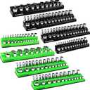 8PCS Magnetic Socket Organizer Set, Magnetic Socket Holder, 1/4", 3/8", 1/2" Metric & SAE Magnetic Socket Tools Trays.