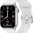 COCO BT2-Z Bluetooth Smartwatch for Seniors Men and Women, Personal Emergency PERS, Health Monitor, Heart Rate, Blood Oxygen Measuring, Fall Detection, Medication Reminder (Silver)