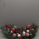 Liliful Christmas Mailbox Swag Red Green White 88 Inch Xmas Mailbox Swag Traditional Artificial Christmas Decorations for Home Indoor Outdoor Decorations