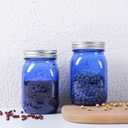 Amzcku 16 oz Blue Mason Jars with LidsRegular Mouth Canning Jar, 6 Pack Multifunction Glass Container, for Storage, Canning, Pickling, Preserving, Fermenting, DIY Crafts & Decor, Medium