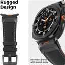 Compatible with Samsung Galaxy Watch Ultra Bands 47mm (2024) Men Women, No Gap Wide Rugged Strap with One Click Stainless Steel Connectors for Samsung Galaxy Watch Ultra (Leather-Black/Black)