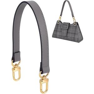 PH PandaHall 14.6 Inch Short Purse Strap, Gray Leather Bag Strap Handle Replacement Puse Handle Neutral Handbag Chain for Women DIY Wallet Underarm Bags Handbag Shoulder Bags, Golden Hardware