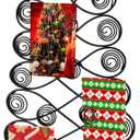 Metal Christmas Card Holder 19.6" Spiral Xmas Tree Gift Card Photo Picture Holder Stand with Nativity Star Topper Tabletop Display Decorative for Christmas Holiday Decor(Black,Classic Style)