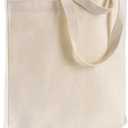 TBF 12-Pack Heavy Duty Sturdy Canvas Tote Bags with Handles - Reusable Natural Grocery Shopping Bags Blank Cloth Fabric for DIY, Crafts - 15x15x3