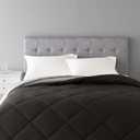 Amazon Basics Comforter Blanket King, Reversible Lightweight Microfiber All Season Blanket, Black/Grey