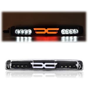 CHEDA Third Tail Brake Light Cargo Lamp Chrome LED BAR Compatible with 1999 2000 2001 2002 2003 2004 2005 2006 2007 Silverado Sierra(Clear lens Black Bottoms)