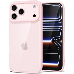 LoeoeL for iPhone 17 Pro Max Case Clear, Transparent Hybrid iPhone 17 Pro Max Phone Case [Hard Plastic & Soft Silicone Bumper] Acrylic Non Yellowing Thin Slim Protective Cover for Women, Light Pink