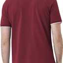 Aiyino Men's Muscle V Neck Polo Shirts Slim Fit Short Sleeve Cotton Golf T-Shirts Ribbed Knit Soft Tees (Red, L)