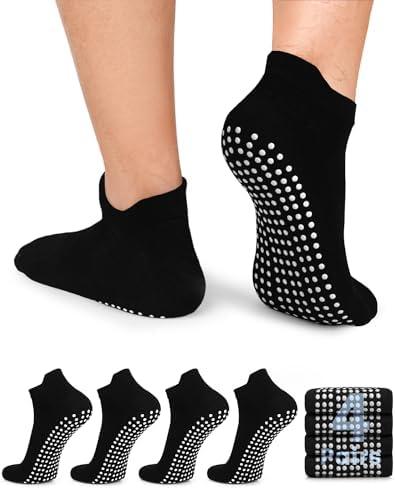 Hylaea Unisex Non Slip Socks with Grip for Yoga, Hospital, Pilates, Barre | Ankle, CushionedHylaea Unisex Non Slip Socks with Grip for Yoga, Hospital, Pilates, Barre | Ankle, Cushioned
 4 Pieces