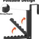 Over The Door Hooks Hanger for Clothes, 1 Pack Foldable Over The Door Drying Rack for Laundry, Overdoor Hanger Hook with 6 Groves for Towel, Coat, Black