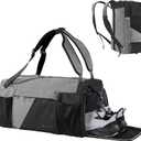 Gym Bag for Men with Shoes Compartment and Wet Pocket Convertible Duffle Bag and Gym Backpack Waterproof Sports Bag with 2 Bottle Holders Weekender Overnight Bag - Black&Grey (Large)