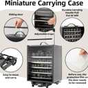 Miniature Display Case Miniatures Carrying Case for Transport and Storage with 1 Detachable Trailer and 5 Silver Metal Trays Display Shelf for Collectibles, Black