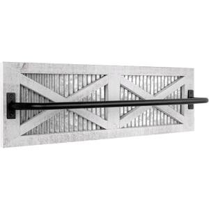 Autumn Alley Farmhouse Rustic Towel Rack Holder - Wood Towel Rack - Farmhouse Towel Holder for Rustic Bathroom and Farmhouse Kitchen Style Dcor - 24" Wall Mounted, Rustic White