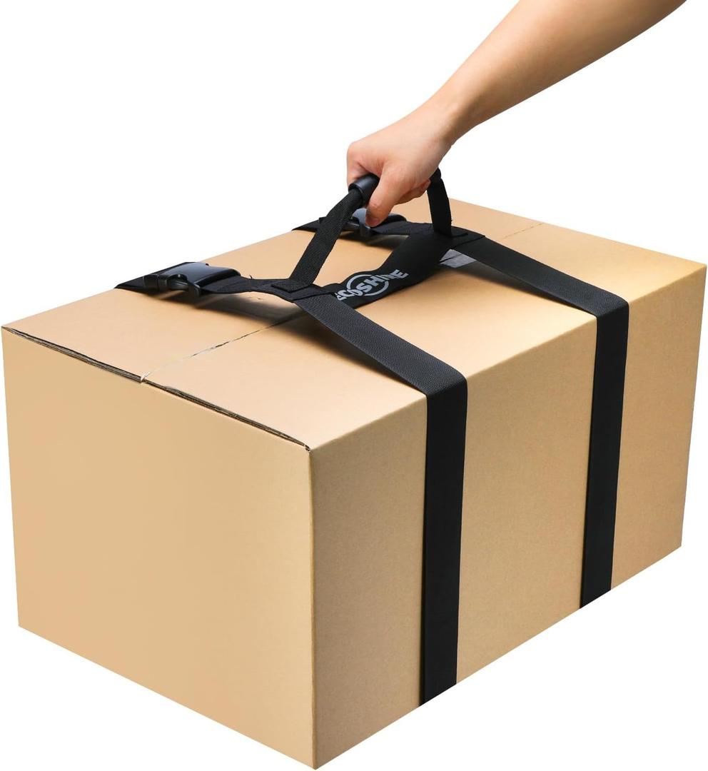 Carrying Strap with Handle, Handheld Belt for Safely Moving and Lifting Heavy Boxes, Adjustable Belt, H-Shaped Style Carry Straps, Suitable for Cylinder, Camping Mat(61 inch)