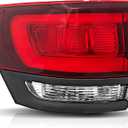 Left Driver Side Outer Tail Lights Assembly Compatible with 2014-2022 Jeep Grand Cherokee SRT Taillights Rear Brake Lamp, Replace OE#68236105AB, Black Frame