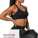 Yvette Sports Bra High Impact Adjustable Criss Cross Back, Full Support for Large Bust No Bounce (Black, XXL)