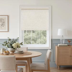 Natural Linen Cordless Roller Shades Light Filtering Blinds 40" W x 72" H