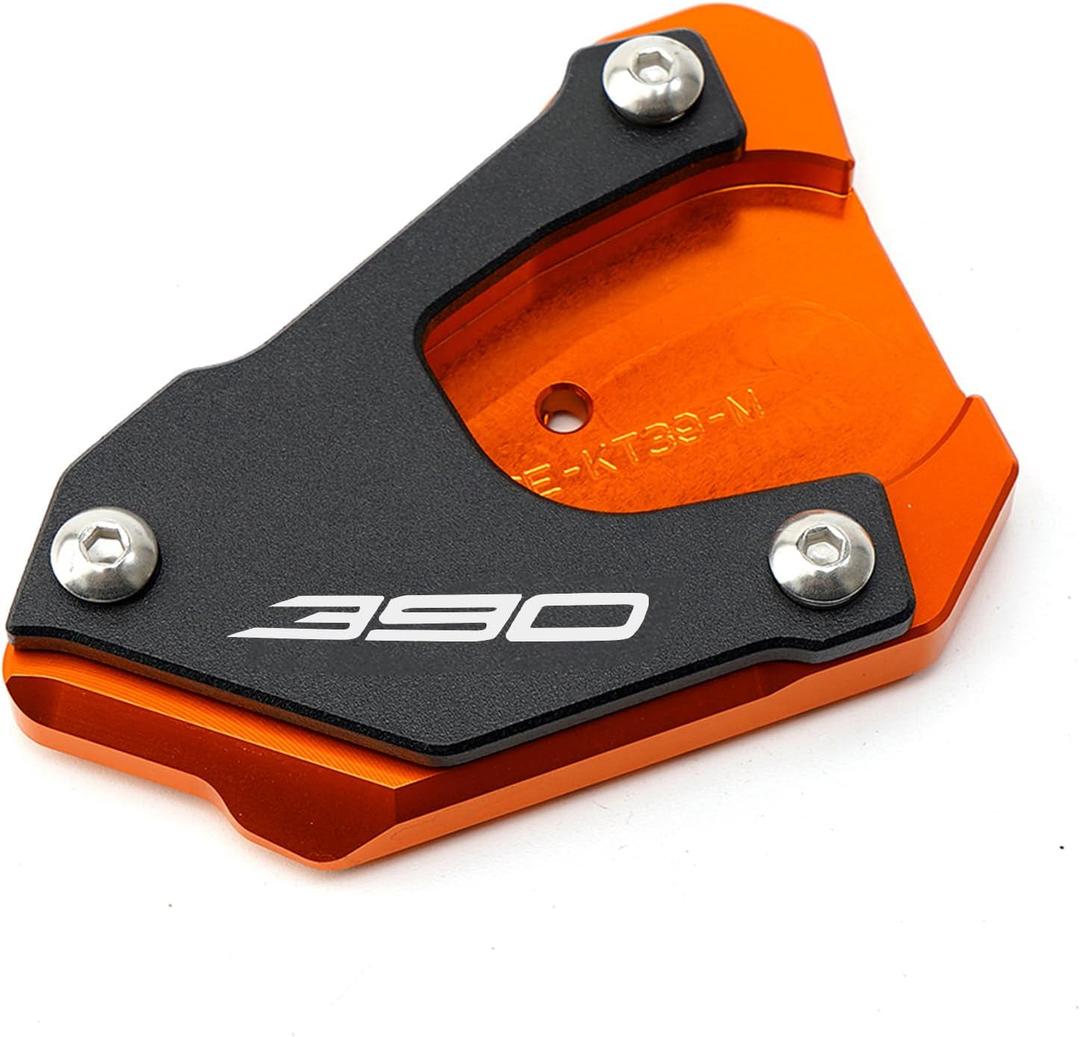 CNC Motorcycle Kickstand Pad Compatible with 2023 390 ADVENTURE 390ADVENTURE 390ADV 2024 Duk 390 Foot Side Stand Extension Pad (Orange)