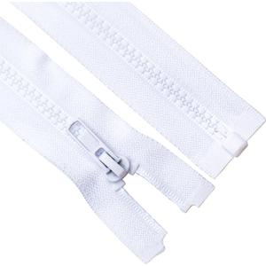Sawoake 2PCS #5 40 Inch Separating Jacket Zippers for Sewing Coats Jacket Zipper White Molded Plastic Zippers Bulk Tailor DIY Sewing Tools for Garment/Bags/Home Textile