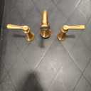 Moen Colinet Brushed Gold Traditional Lever Handle Wall Mount 8" Widespread Bathroom Faucet Trim, Valve Required, TS44104BG
