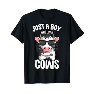 Just A Boy Who Loves Cows Farmer Kids Cow Toddler Boys T-Shirt, 2T
