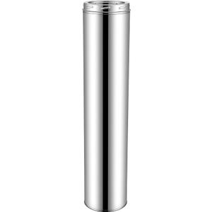 Nuogo 6 x 48 Inch Double Wall Stove Pipe, 304 Stainless Steel | Insulated Chimney Pipe, All Fuel Class-A, to Vent Smoke or Exhaust, Easy to Install, Silver Color