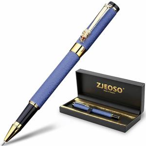 Personalized Pen | Fancy Writing Pen with Black Lacquer & Real Gold Plating | Executive Office Pen, Premium Gift Set for Men & Women | Nice Pens for Writing & Professional Use (Blue)