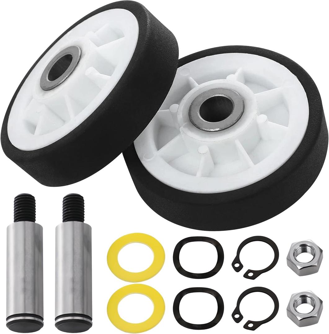 PartsBroz 12001541 303373K Drum Roller Kit (2-Pack) - Compatible With 12001541 Maytag Whirlpool Jenn-Air Crosley Dryer Washer - Replace AP4008534 W10116741 12001541VP LDE8624ACE LDE9206ACE MDE2600AYW
