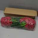 LikSoor 21 Bundles Artificial Outdoor UV Resistant Flowers No Fade Fake Outside Flowers Plastic Greenery Faux Shrubs Garden Porch Window Box Home Decoration(Rose Red)