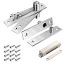 Heavy Duty Pivot Hinge Set with Magnetic Door Catch for Wood Door, HBL' Hidden Door Hinge for Secret Door, Swing Door, with 360 Degree Rotation, Invisible Pivot Door Hardware For Bookshelf