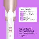 Conair Double Ceramic 1 -Inch Long Barrel Curling Iron, 1 -Inch Barrel Creates Soft Waves, Hair Waver for Use on Medium & Long Hair, White/Rose Gold