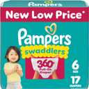Pampers Diapers - Swaddlers 360 - Size 6, 17 Count, for up to 100% Leakproof Premium Skin Protection (Packaging May Vary)