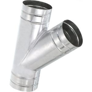 TOP-VIGOR 4" Inch to 4" Inch Wye Shape Duct Splitter, 45 Degree Dust Fitting Adapter, 3 Way Duct Hose Connector, Galvanized Steel Branch for Exhaust Fan, Dryer Vent Hose, Industrial HVAC Ventilation
