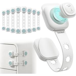 lalalark 8 Pack Magnetic Cabinet Locks Baby Proofing with 2 Keys, 3M Adhesive No Drill Child Proof Cabinet Locks for Kids Safety, Safe Quick Baby Locks for Cabinets, Door, Fridge, Drawers, Furniture