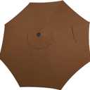 Blissun 9ft Patio Umbrella Replacement Canopy, Market Umbrella Top, Outdoor Table Umbrella Canopy for 8 Ribs, Canopy Only (Brown)